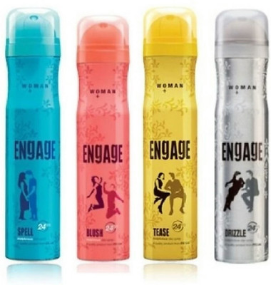 Engage deodorant Spell+Blush+Tease+ Drizzle (600 ml, Pack of 4) Deodorant Spray - For Women(600 ml, Pack of 4)
Engage deodorant Spell+Blush+Tease+ Drizzle (600 ml, Pack of 4) Deodorant Spray - For Women(600 ml, Pack of 4)