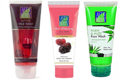 Astaberry Wine Face wash + Skin Whitening Face wash + Neem & Aloe Face wash 100 Each Face Wash(300 ml)
Astaberry Wine Face wash + Skin Whitening Face wash + Neem & Aloe Face wash 100 Each Face Wash(300 ml)