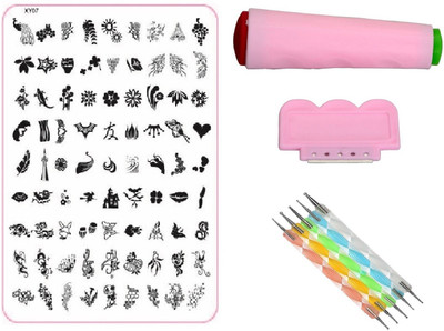 Royalkart Nail Art Stamping Jumbo Image Plate D.I.Y With Double-Sided Stamper, Metal Scraper, 5pcs Double-Sided Dotting Tool (XY07)(Multicolor)
Royalkart Nail Art Stamping Jumbo Image Plate D.I.Y With Double-Sided Stamper, Metal Scraper, 5pcs Double-Sided Dotting Tool (XY07)(Multicolor)