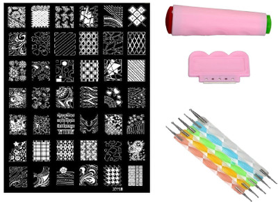 Royalkart Nail Art Stamping Jumbo Image Plate D.I.Y With Double-Sided Stamper, Metal Scraper, 5pcs Double-Sided Dotting Tool (XY18)(Multicolor)
Royalkart Nail Art Stamping Jumbo Image Plate D.I.Y With Double-Sided Stamper, Metal Scraper, 5pcs Double-Sided Dotting Tool (XY18)(Multicolor)