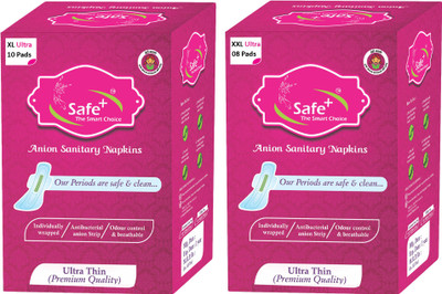 Safe plus Anion ultra soft Bamboo pulps sanitary pad with Bamboo pulps(Natural product) and four wings combo of 10 pcs XL for day and 8 pcs XXL for night usage(10+8) Sanitary Pad(Pack of 18)
Safe plus Anion ultra soft Bamboo pulps sanitary pad with Bamboo pulps(Natural product) and four wings combo of 10 pcs XL for day and 8 pcs XXL for night usage(10+8) Sanitary Pad(Pack of 18)