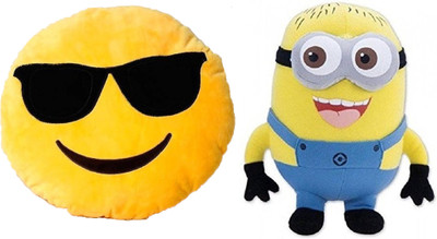 MTC Cool Emogi Emogi Cushion (30 cm) Combo With Stuffed Minion Soft Toy (12 inch) - 14 inch(Multicolor)
MTC Cool Emogi Emogi Cushion (30 cm) Combo With Stuffed Minion Soft Toy (12 inch) - 14 inch(Multicolor)