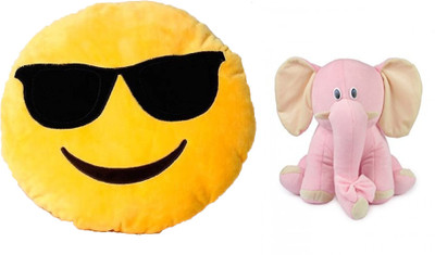 MTC Cool Emogi Emogi Cushion (30 cm) Combo With Baby Pink Elephant (25 cm) - 14 inch(Multicolor)
MTC Cool Emogi Emogi Cushion (30 cm) Combo With Baby Pink Elephant (25 cm) - 14 inch(Multicolor)