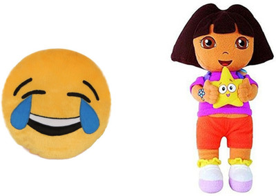 MTC Laughing Tears Emogi Cushion (30 cm) Combo With Stuffed Toy Cartoon Dora Explora (38 cm) - 14 inch(Multicolor)
MTC Laughing Tears Emogi Cushion (30 cm) Combo With Stuffed Toy Cartoon Dora Explora (38 cm) - 14 inch(Multicolor)