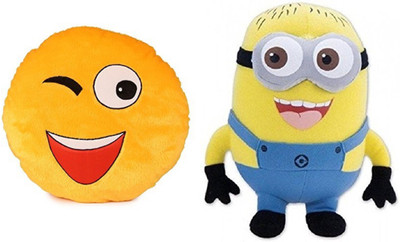 MTC Wynk Emogi Cushion (30 cm) Combo With Stuffed Minion Soft Toy (12 inch) - 14 inch(Multicolor)
MTC Wynk Emogi Cushion (30 cm) Combo With Stuffed Minion Soft Toy (12 inch) - 14 inch(Multicolor)