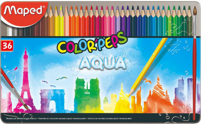 Maped Color'Peps Aqua - Water Color Pencils Metal Box 36 Colors Triangular Shaped Color Pencils(Set of 1, Multicolor)
Maped Color'Peps Aqua - Water Color Pencils Metal Box 36 Colors Triangular Shaped Color Pencils(Set of 1, Multicolor)