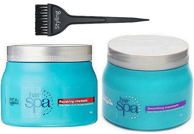 styling Of Hair Brush, L'oreal Smoothing Creambath Hair Spa 490 g With Repairing Hair Spa 490g(Set of 3)
styling Of Hair Brush, L'oreal Smoothing Creambath Hair Spa 490 g With Repairing Hair Spa 490g(Set of 3)