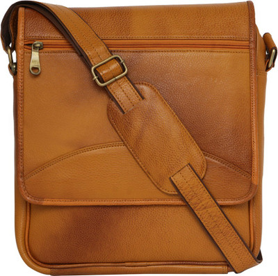 Leather World Sling Bag(Orange)