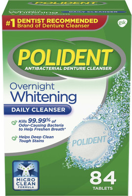 Polident Cleanser Antibacterial Overnight Whitening Triple Mint Freshness, 84 tabs - Mint(431 g)
Polident Cleanser Antibacterial Overnight Whitening Triple Mint Freshness, 84 tabs - Mint(431 g)