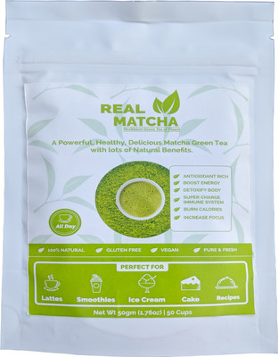 Real Matcha Green Tea Powder for Weight Loss - Best for Making Matcha Tea, Lattes, Smoothies, Baking & Ice Cream - (Powerful Body Detoxifier, Antioxidant, Fat Burner, Increase Energy & Focus), Origin Japan (50 Cups) Unflavoured Matcha Tea(50 g, Pouch)
Real Matcha Green Tea Powder for Weight Loss - Best for Making Matcha Tea, Lattes, Smoothies, Baking & Ice Cream - (Powerful Body Detoxifier, Antioxidant, Fat Burner, Increase Energy & Focus), Origin Japan (50 Cups) Unflavoured Matcha Tea(50 g, Pouch)
