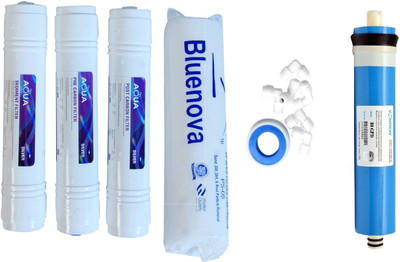 Bluenova 1 Year RO service Kit with Aqua Inline set, Vontron 80 GPD membrane Solid Filter Cartridge(5, Pack of 7)
Bluenova 1 Year RO service Kit with Aqua Inline set, Vontron 80 GPD membrane Solid Filter Cartridge(5, Pack of 7)