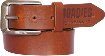 Roadies Men Casual Tan Genuine Leather Belt