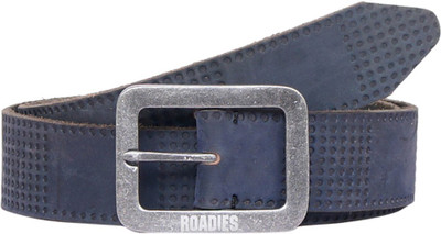 Roadies Men Casual Blue Genuine Leather Belt, Navy