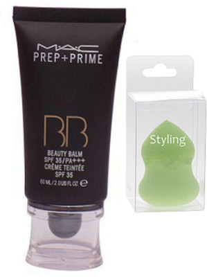 styling Sponge Puff & Mac Prep+Prime BB Beauty balm Foundation(Set of 2)