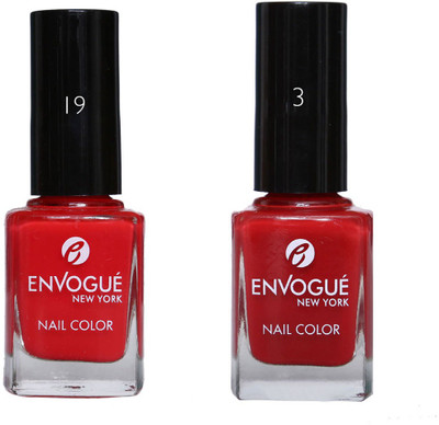 EnVogue Nail Polish Set of 2 Multicolor 19.ml Multicolo Red(Pack of 2)