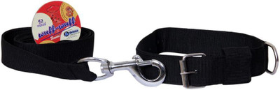 Wuff Wuff Dog Collar & Leash(, Black
