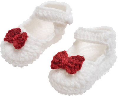 Bhoomi Creation Booties(Toe to Heel Length - 10 cm White)