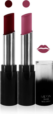 Medin paris matte long lasting moisturizing lipstick cosmetics makeup collection set of 2 color(maroon blue pink, 10 g)
Medin paris matte long lasting moisturizing lipstick cosmetics makeup collection set of 2 color(maroon blue pink, 10 g)
