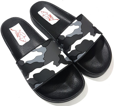 Angel Fashion Angel Fashion Military Slipper for Men Slides, Black
