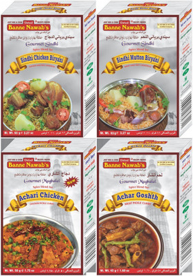 Ustad Banne Nawab's SINDHI BIRYANI ( CHICKEN & MUTTON ) & ACHARI ( CHICKEN & GOSHTH )- 4 PACK(4 x 70.25 g)
Ustad Banne Nawab's SINDHI BIRYANI ( CHICKEN & MUTTON ) & ACHARI ( CHICKEN & GOSHTH )- 4 PACK(4 x 70.25 g)