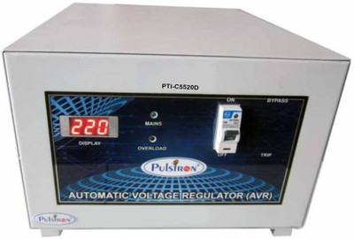 PULSTRON PTI-C5520D 5 KVA (90V-520V) Double/Single Phase Automatic Voltage Stabilizer for Mainline(Grey)
PULSTRON PTI-C5520D 5 KVA (90V-520V) Double/Single Phase Automatic Voltage Stabilizer for Mainline(Grey)