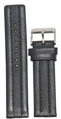 Kolet Parallel FTB22 22 mm Leather Watch Strap(Black)