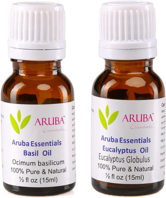 Aruba Essentials Basil Oil & Eucalyptus Oil 100% Undiluted Combo of 15 ml each(30 ml)
Aruba Essentials Basil Oil & Eucalyptus Oil 100% Undiluted Combo of 15 ml each(30 ml)