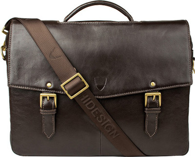 Hidesign DOUGLAS 01-REGULAR SPLIT-BROWN Medium Briefcase - For Men(Brown)