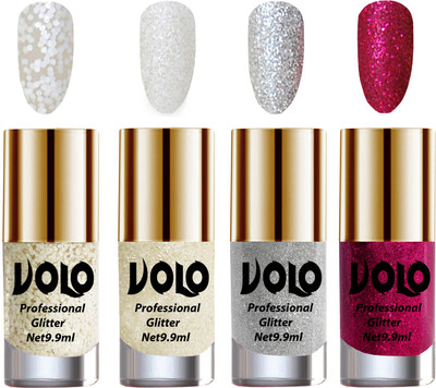 Volo Professionally Used Glitter Shine Nail Polish Combo Pack of 4 White Nail Art And Glitter, White Nail Art And Glitter, White Nail Art And Glitter, Magenta Glitter(Pack of 4)
Volo Professionally Used Glitter Shine Nail Polish Combo Pack of 4 White Nail Art And Glitter, White Nail Art And Glitter, White Nail Art And Glitter, Magenta Glitter(Pack of 4)