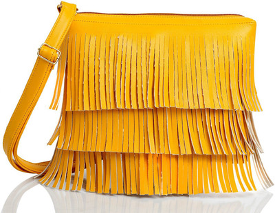 Abhi Women Yellow PU Sling Bag