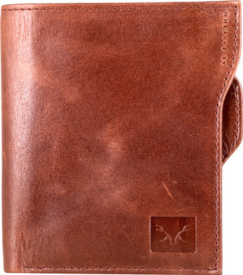 Adam Zac Men Brown Genuine Leather Wallet(8 Card Slots)