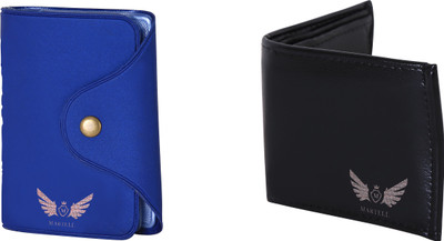 Martell Men Black Artificial Leather Wallet(6 Card Slots), Blue