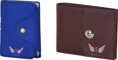 Martell Men Brown Artificial Leather Wallet(6 Card Slots), Blue