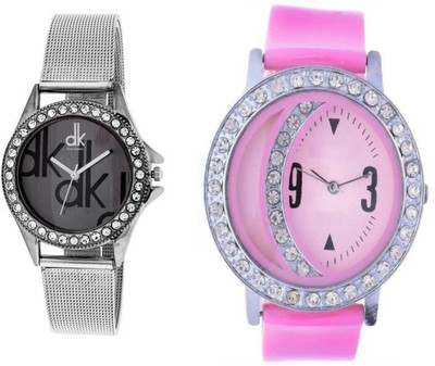 FabSale Best New Designer MultiColor Metal-PU Strap Stylish Attractive Round MultiColor Dial Diamond Studded on Case(Pack Of 2) Latest Analog Wrist Watch - For Women
FabSale Best New Designer MultiColor Metal-PU Strap Stylish Attractive Round MultiColor Dial Diamond Studded on Case(Pack Of 2) Latest Analog Wrist Watch - For Women