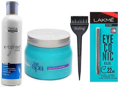 styling hair Brush & Tenso Care Shampoo & Smoothing Creambath Spa & Eyeconic Kajal Deep Black(Set of 4)
styling hair Brush & Tenso Care Shampoo & Smoothing Creambath Spa & Eyeconic Kajal Deep Black(Set of 4)