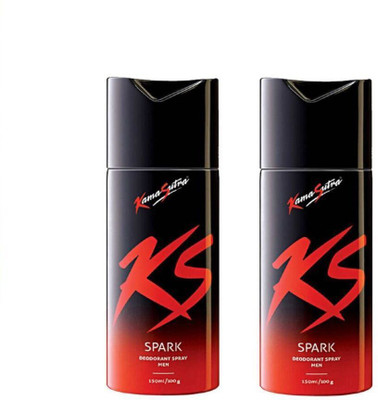 KamaSutra SPARK Deodorant Spray - For Men(300 ml, Pack of 2)