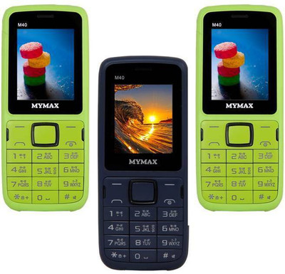 Mymax M40 Combo of Three Mobiles(Green&Black$$Blue&Black$$Green&Black)