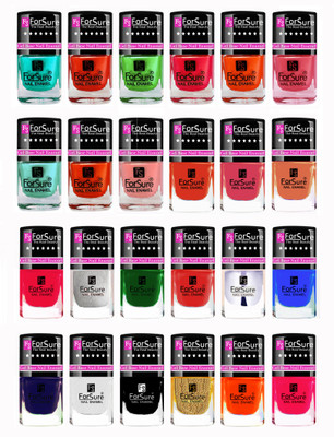 Forsure Modern Shades Shining Nail Polish Combo of 24 pcs Red,Orange,Pink,Green,Peach,Nude,Turrquoise,Red,Pink,Orange,Green,Blue,Silver,Golden,White,Transparent,Black,Pink,Glossy Blue(Pack of 24)
Forsure Modern Shades Shining Nail Polish Combo of 24 pcs Red,Orange,Pink,Green,Peach,Nude,Turrquoise,Red,Pink,Orange,Green,Blue,Silver,Golden,White,Transparent,Black,Pink,Glossy Blue(Pack of 24)