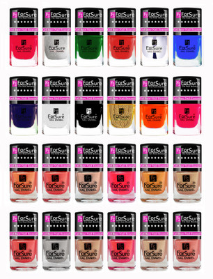 Forsure Modern Shades Shining Nail Polish Combo of 24 pcs Red,Pink,Orange,Green,Blue,Silver,Golden,White,Transparent,Black,Pink,Glossy Blue,Nude,Silver,Brown,Peach,Pink(Pack of 24)
Forsure Modern Shades Shining Nail Polish Combo of 24 pcs Red,Pink,Orange,Green,Blue,Silver,Golden,White,Transparent,Black,Pink,Glossy Blue,Nude,Silver,Brown,Peach,Pink(Pack of 24)