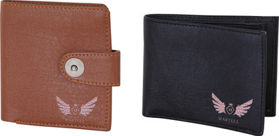 Martell Men Black Artificial Leather Wallet(4 Card Slots), Brown
