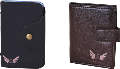 Martell Men Brown Artificial Leather Wallet(6 Card Slots), Black
