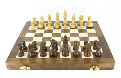 VA Antiques VA Wooden Folding Chess Board Made of Sheesham Wood (16" x 16") Board Game