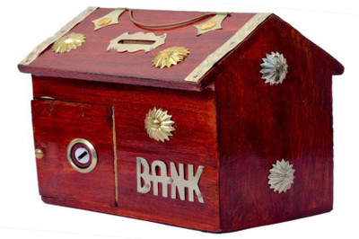 WoodCart Wooden Handmade Hut Shaped Money Bank Red Colored with Golden Flower & Handle for Keeping One Place to Another Coin Bank(Red, Brown)
WoodCart Wooden Handmade Hut Shaped Money Bank Red Colored with Golden Flower & Handle for Keeping One Place to Another Coin Bank(Red, Brown)