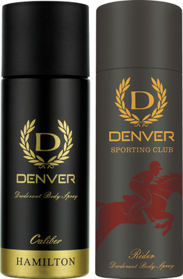 Denver Caliber and Rider Combo Deodorant Spray - For Men(330 ml, Pack of 2)