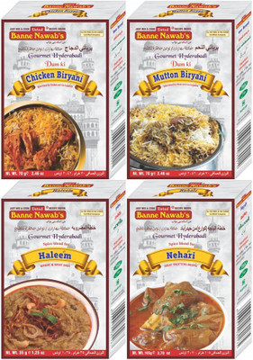 Ustad Banne Nawab's CHICKEN & MUTTON ( BIRYANI ) & HALEEM & NEHARI - 4 PACK(4 x 70 g)
Ustad Banne Nawab's CHICKEN & MUTTON ( BIRYANI ) & HALEEM & NEHARI - 4 PACK(4 x 70 g)