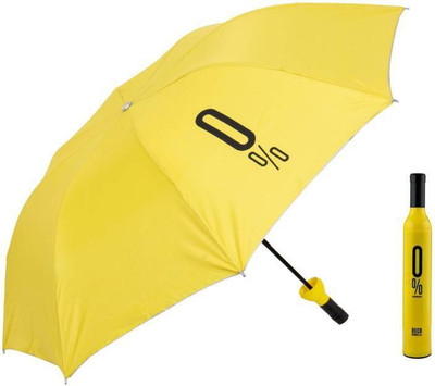 Mezire Home Story Fashionable Wine Bottle Blue 110 cm Travel Umbrella Umbrella (Yellow) Umbrella(Yellow)