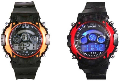 minus seven lights orange red OR987 Watch - For Boys