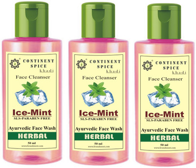 Continent Spice Khadi Ice-Mint Herbal Face Wash/Cleanser- CS682005 Face Wash(150 ml)