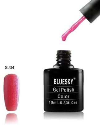 Blue Sky Sj Range Fine Glitter Colour Sj34V UvLed Soak Off Gel Nail Polish Pink