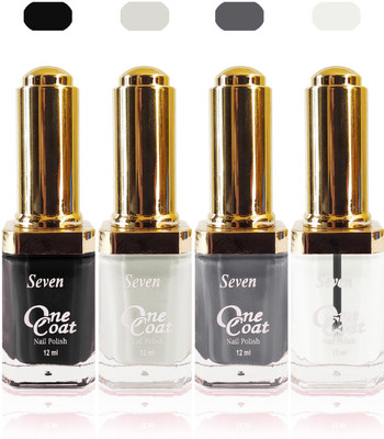 Seven one coat velvet matte nail polish exclusive color range set of 4 grey black clear white
Seven one coat velvet matte nail polish exclusive color range set of 4 grey black clear white